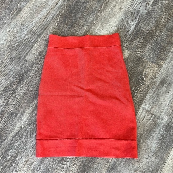 BCBG Max Azria “Simone” Bodycon Mini Skirt - Bright Orange - Picture 3 of 4